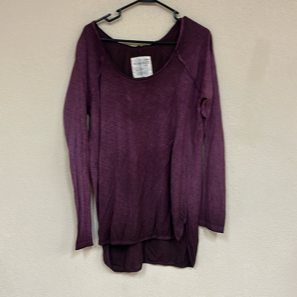 Free People Long Sleeve Scoop Neck Tunic - Plum